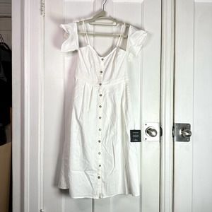 NWT Lulu's Button Up Cold Shoulder Short Sleeve Midi Dress